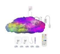 Frfik Ceiling Clouds - 23.62x15.75 Inches LED Light Up Cloud Lamp | Remote Control, Color Changing, Music Rhythm Light for Kids Room, Living Room, Dorm, Bar, Nursery, and Apartment