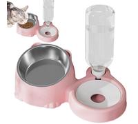 Frfik Food and Water Bowls for Cats - Food Feeding Tilted Dishes for Puppies,Raised Cat Bowl, Tilted Stainless Steel Bowls Anti Vomiting, Cat Food and Water Bowl Set for Cats Dogs