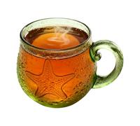 Frfik Glass Wave Mug - Hand-Blown Drinkware | Beach Lover Tea Mug - for Hot Coffee Juice Milk Study Living Room Office Kitchen Hotel Birthday Artists Beach House Students