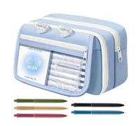 Frfik Large Capacity Pencil Case, Portable 9 Layer Zipper Pen Bag