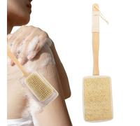 Frfik Loofah with Handle - Natural Loofah Bath Brush on a Stick with Luffa Sponge Pads Refills | Exfoliation Body Deep Cleaning Luffa Sponge for Women Men Adults Family Mother Father Friends
