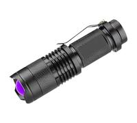 Frfik UV Torch - UV Flashlight, 395NM Ultra-Violet Black Light Detector - LED Portable Handheld Torch, Aluminum Alloy AA/14500 Lithium Battery Torch - Adjustable Focuses for Pet Urine & Stains