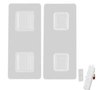 Frfik Wall Hooks - 6x6cm Adhesive Hooks | Double-Sided Adhesive Wall Hôoks, Waterproof Self-Adhesive Hôoks for Smooth Surfaces, Transparent PVC Bracket Bathroom Kitchen