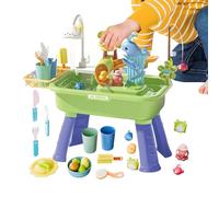 Frfik Water Table - 54cm Water Play Table | Children's Wáter Täble for Outdoors with Pump, 4-in-1 Play Set for Boys Girls 4-8 Years, ABS Plasťic Sand Sink Garden Toy Summer Outdoor, Blue Yellow