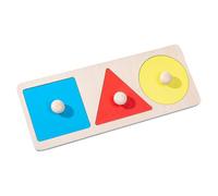 Frfik Wooden Puzzle Preschool - 30 x 20 cm, Montesšori Learning Toy Geometric, Educational | Colorful Shape Peg Puzzle Wood for Children, Hand-Eye Coordination, Preschool Age and Learning