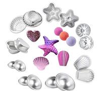 frgasgds Bath Bomb Moulds Set of 16, DIY Fizzies/Bath Bomb mold, Metal Craft Ball Hollow Ball Fillable, for DIY Handmade Soaps & Cake, Ornament for Christmas Wedding Party Decorations. 5 Shapes.