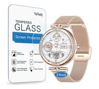 Frgnie Pack of 3 Screen Protectors Compatible with Shepatio Smartwatch 1.19 Inch, Tempered Glass Screen Protector, Compatible with LIGE, FEELNEVER, ESFOE FV4 Smart Watch Women's Screen Protector