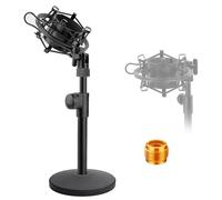 Frgyee AT2020 Desktop Microphone Stand, Adjustable Desktop Microphone Stand with Microphone Shock Mount