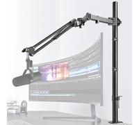 Frgyee Mic Boom Arm, Adjustable Height Overhead Microphone Stand with Heightened Extension Riser for Shure SM7B Blue Yeti HyperX QuadCast S and other Mic