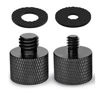 Frgyee Microphone Screw Adapter with Rubber Pads, 5/8 to 1/4 Adapter and 5/8 to 3/8 Thread Adapter for Microphone Tripod and Camera Tripods