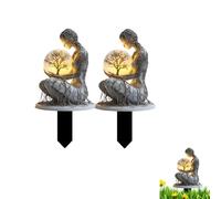 Frhwye 2PCS Goddess Statue, 2D Acrylic Gaia Mother Earth Figure, Aesthetic Witch Spiritual Outdoor Garden Decoration, Lawn Ornaments Stake for Patio, Yard, Porch, Earth Day Display Flower Pots