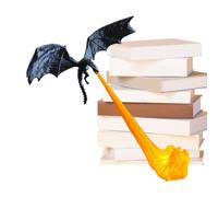 Frhwye Bookshelf Dragon Decor Tabletop Art Display Figurine Decoration | Bookshelf Accent Sculpture for Home, School, Apartment, Dormitory, Bedroom, Office, Library