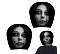 Frhwye Ghost Face Headrest Cover for Car, Soft Elastic Scary Horror Pattern