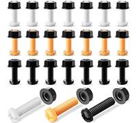 Fri 24 Sets Plastic License Plate Screws Mixed Color Screw Caps Car Number Bolts Nuts Yellow Plate Bolts Auto License Plate Screws for Car Auto Motorcycle Supplies