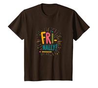 Fri-Nally Celebration School's Out Summer Fun T-Shirt, Kids, Brown, 6 Years