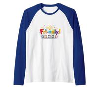 Fri-Nally! Colorful Celebration for Weekend Warriors Raglan Baseball Tee, Men, Royal Blue/White, M