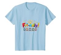 Fri-Nally! Colorful Celebration for Weekend Warriors T-Shirt, Kids, Baby Blue, 10 Years