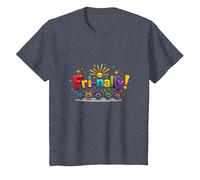 Fri-Nally! Colorful Celebration for Weekend Warriors T-Shirt, Kids, Heather Blue, 12 Years