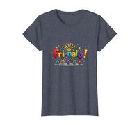 Fri-Nally! Colorful Celebration for Weekend Warriors T-Shirt, Women, Heather Blue, S