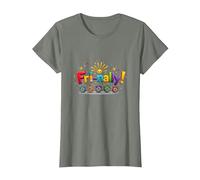 Fri-Nally! Colorful Celebration for Weekend Warriors T-Shirt, Women, Olive Heather, XXL