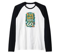 Fri-Yay Five Days Down Two to Go School Countdown Raglan Baseball Tee, Men, Black/White, XXL