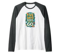 Fri-Yay Five Days Down Two to Go School Countdown Raglan Baseball Tee, Men, Dark Heather/White, L