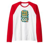 Fri-Yay Five Days Down Two to Go School Countdown Raglan Baseball Tee, Men, Red/White, XXL