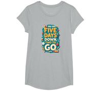 Fri-Yay Five Days Down Two to Go School Countdown T-Shirt, Girls, Heather Grey, Small