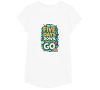 Fri-Yay Five Days Down Two to Go School Countdown T-Shirt, Girls, White, Medium