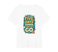 Fri-Yay Five Days Down Two to Go School Countdown T-Shirt, Women's Plus, White, 1X