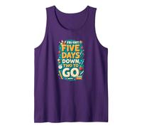 Fri-Yay Five Days Down Two to Go School Countdown Tank Top, Men, Purple, XXL