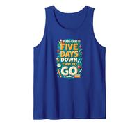 Fri-Yay Five Days Down Two to Go School Countdown Tank Top, Men, Royal Blue, XL