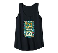 Fri-Yay Five Days Down Two to Go School Countdown Tank Top, Women, Black, XXL