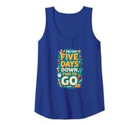 Fri-Yay Five Days Down Two to Go School Countdown Tank Top, Women, Royal Blue, XL