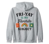 Fri-Yay Is My Favorite Subject - Cute Teacher Friday Design Zip Hoodie