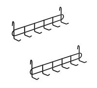 FRIADE Black Grid Hooks Rack for Wall Grid Panel,Hanging Hooks for Wall Grid Storage and Display，Size 10.7”x 2.8”x1.8 ”，2 Pack