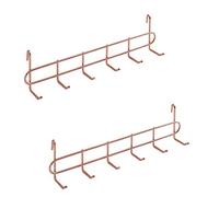 FRIADE Rose Gold Grid Hooks Rack for Wall Grid Panel,Hanging Hooks for Wall Grid Storage and Display，Size 10.7”x 2.8”x1.8 ”,2 Pack