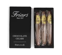 Friars Chocolate Cigar Gift Box - 3 Cigars, 165G | Solid Belgian Milk Chocolate Cigars For Gifts for Birthday, Celebration, New Baby | Unusual Artisan Edible Chocolates, Individually Wrapped