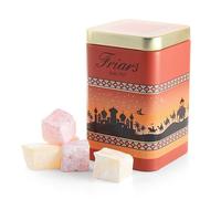 Friars Rose and Lemon Turkish Delight Tin Box - 220g | Made in Turkey | Beautifully Presented Confectionary | Sprinkled Icing Sugar | Aromatic & Decadent Treat | Gift for Weddings & Parties