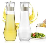 FRIBERG Oil Saving Jar,2 X 260ml Vinegar oil Bottle,Easy to Clean Glass Olive Oil Bottles,Suitable for Indoor/Outdoor,Kitchen,Barbecue,Parties