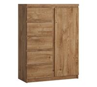 Fribo 1-Door 5-Drawer Cabinet - Oak