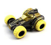 Friction Powered Flip Stunt Car - Push and Go Toy Car for Kids Boys Girls Ages 3+, Dual-Sided Rotating Vehicle with 360° Upright Spin, Durable Off-Road Toy, No Batteries Required (Yellow)