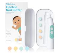 Frida Baby Electric Nail Buffer, Safe Baby Nail File & Trimmer Kit, White | Safe & Easy Electric Nail File, For Newborn & Toddler Fingernails and Toenails, 4 Buffer Pads, LED Light, Storage Case, White