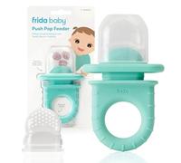 Frida Baby Push Pop Feeder: Baby Fruit Food Feeder to Safely Introduce New Foods, Fresh + Frozen Food Silicone Feeder for Babies, Baby Stocking Stuffers, BPA Free, Dishwasher Safe - 1 Count, Teal
