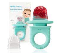Frida Baby Push Pop Feeder: Fresh + Frozen Food Silicone Feeder for Babies, Safely Introduce New Foods, Dishwasher Safe, Teal