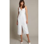 Frida Hand-Beaded Jacquard Pencil Wedding Dress Ivory Monsoon Ivory 10