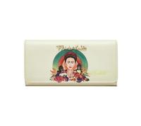 Frida Kahlo Authentic Fashion Wallets -Single Zipper, Double Zipper, Short Wallets, Long Wallets, Cream, Long Wallet