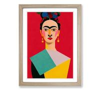 Frida Kahlo Cubism Framed Print | A2 Oak Framed Wall Art | Ready to Hang | Cubist Nature Picture | Living Room Bedroom Lounge Office