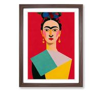 Frida Kahlo Cubism Framed Print | A2 Walnut Framed Wall Art | Ready to Hang | Cubist Nature Picture | Living Room Bedroom Lounge Office