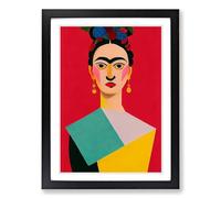 Frida Kahlo Cubism Framed Wall Art Print A2 Black